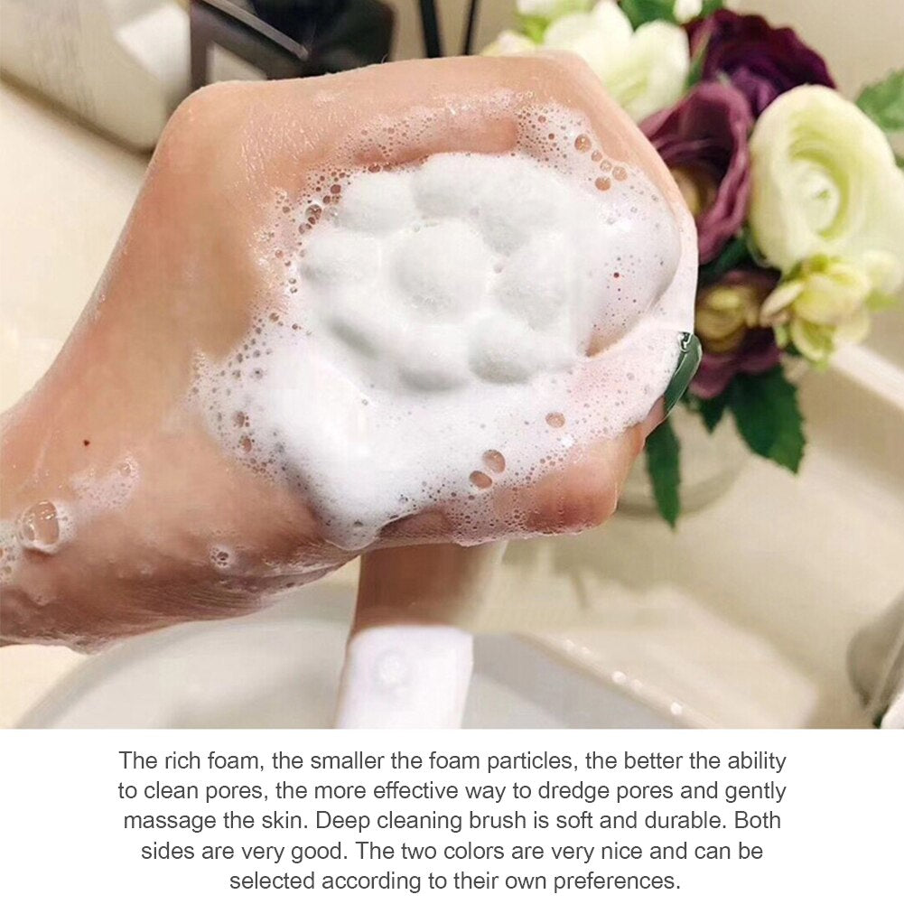 "Ultimate Facial Cleansing Brush: Dual-Sided Silicone Face Massager for Flawless Skin, Deep Pore Cleansing, Gentle Exfoliation, and Blackhead Removal"